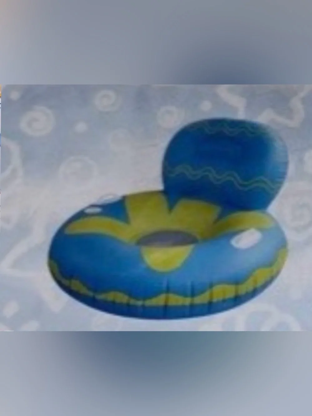 Blue and Yellow Inflatable Swim Tube